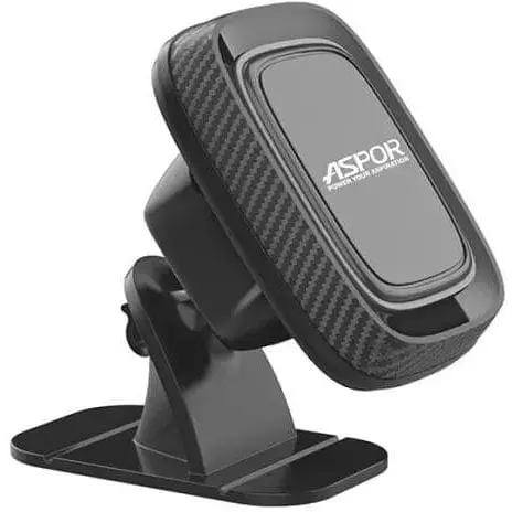 Автотримач для телефону Aspor J6 чорний на лобове скло панель приладів автомобіля - фото 1