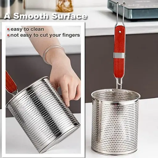 Ситечко для пасти з мікроперфорованої нержавіючої сталі, для їжі, кнедлів, глибокої кухні, 2 шт. (Ситечко, 13 см) - фото 3
