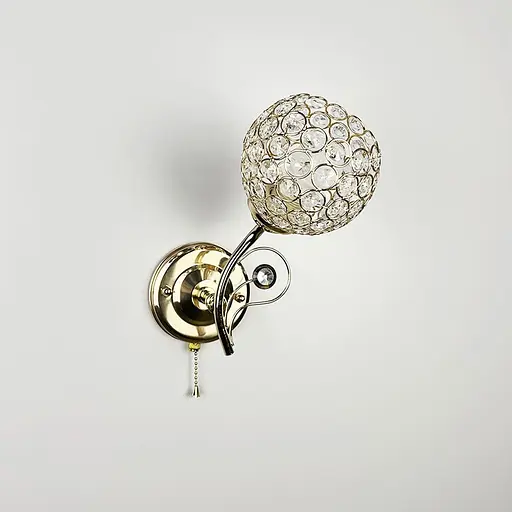 Бра у золотому корпусі із кришталевим плафоном | Арт. 220/1 GD | Line F - фото 5