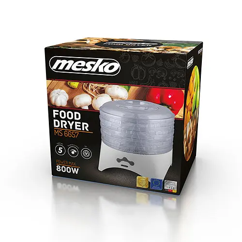 Сушильный аппарат для овощей фруктов грибов Mesko MS 6657 5 лотков мощность 800 Вт - фото 7