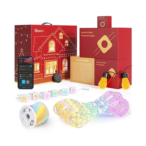 Govee Гірлянда Smart LED H705A Permanent Outdoor Lights, RGBIC, IP67, 30м, кабель прозорий - фото 4