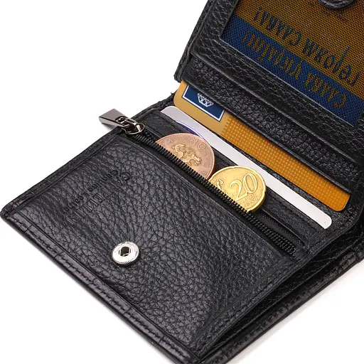 Мужской кожаный кошелек Canpellini 9.5х10.2х1 см acs0025718 - фото 5