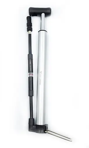 Насос велосипедный West Biking YP0711106 с манометром серебристый (G0000926)