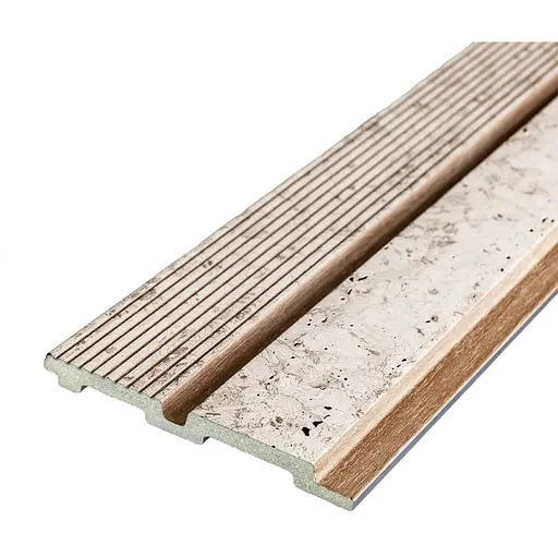 Рейка декоративна Wall Sticker PS 2900х120х12 мм Кремовий мармур із золотими вкрапленнями SW-00001748