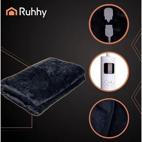 Електричний килимок-ковдра Ruhhy темно сірий 26202 - фото 4