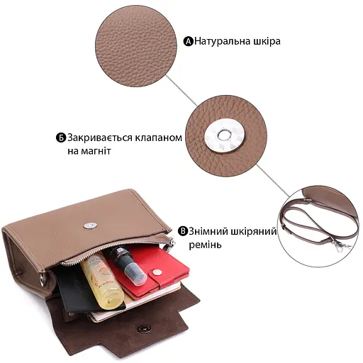 Кожаная женская сумка Vintage 21х8.5х14 см sum0026579 - фото 4