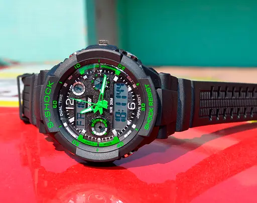 Наручний годинник чоловічий Skmei S-Shock Green 0931 Чорний (077) - фото 8