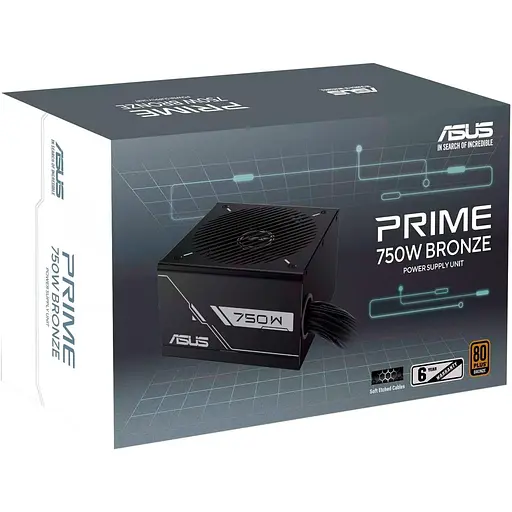 Блок живлення ASUS PRIME 750B BLACK 750W 80+ Bronze (90YE00Y0-B0NA00) - фото 9