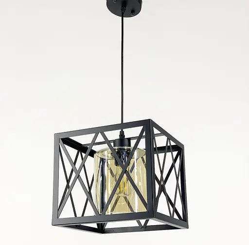Підвісний світильник у геометричному чорному каркасі Line.F Колір плафона Графітовий - фото 3
