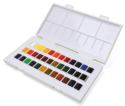 Набір акварелі для подорожей Sennelier серії "La Petite Aquarelle", 36 кольорів, 1/2 кювета, пластиковий пенал (N331682)