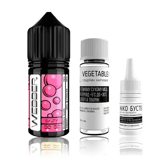 Набор компонентов для самозамеса солевой заправки WEBBER Mint Bubble Gum 30 мл 0-50 мг Мятная и сладкая жвачка (12023)
