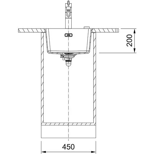 Кухонна мийка Franke Franke Maris, фраграніт, прямокутник, без крил, 403х433х200мм, чаша - 1, монтаж під стільницю, MRG 110-37, чорний матовий - фото 3