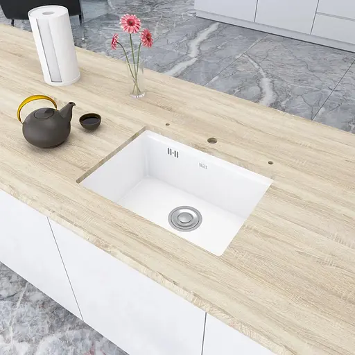 Кухонна мийка Nett NW-5742 біла під стільницю 1.5 мм з нержавіючої сталі - фото 7