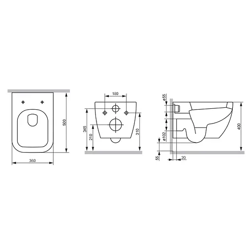 Унитаз подвесной FlashClean Am.Pm Gem с сиденьем микролифт белый C901701SC, Белый - фото 8