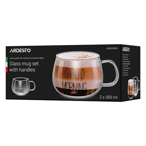 Набір чашок 2х350 мл Good Morning Ardesto AR2635GM - фото 3