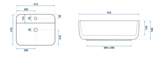 Умивальник Rea Martina накладний білий REA-U6646, Білий - фото 5