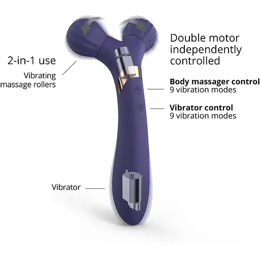 Вибратор-массажер для пар 2 в 1 Love To Love Fireball - Midnight Indigo - фото 2
