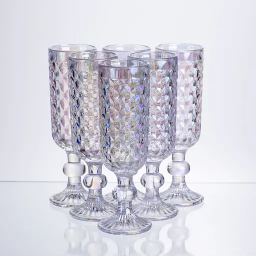 Набор бокалов для шампанского 6 штук по 160 мл rainbow HP-19-252 бокал прозрачный для игристых вин Yiwu HP-19-252 - фото 1