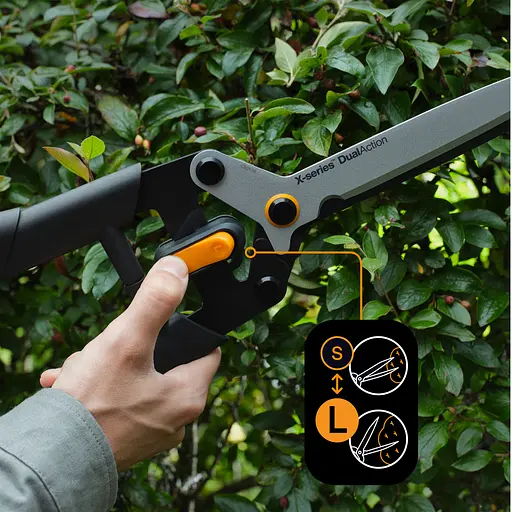 Ножиці для живоплоту Fiskars DualAction HSX96, 22 см (1080134) - фото 2