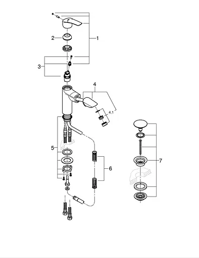 Смеситель для умывальника с выдвижным изливом Grohe Eurosmart New 23976003 Хром - фото 5