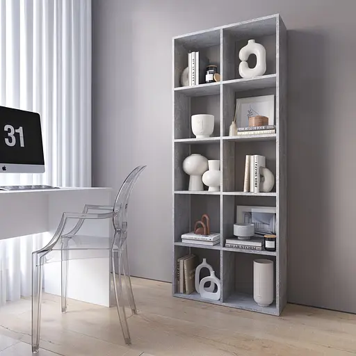 Книжная полка стеллаж Vays M-1 на 10 ячеек ЛДСП 72x29x178 см для дома офиса детской или гостиной - фото 4