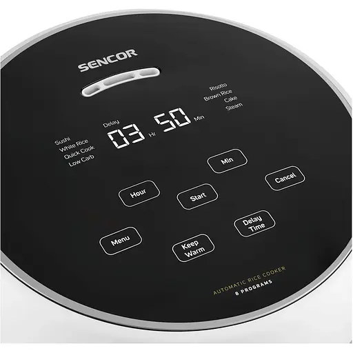 Рисоварка Sencor 350Вт, чаша 0.6л, сенсорне керування, 8 програм, пластик, білий - фото 4