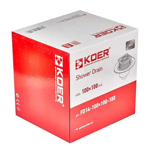 Душовий трап Koer FD14-100x100-180 нержавіюча сталь AC0662 - фото 3