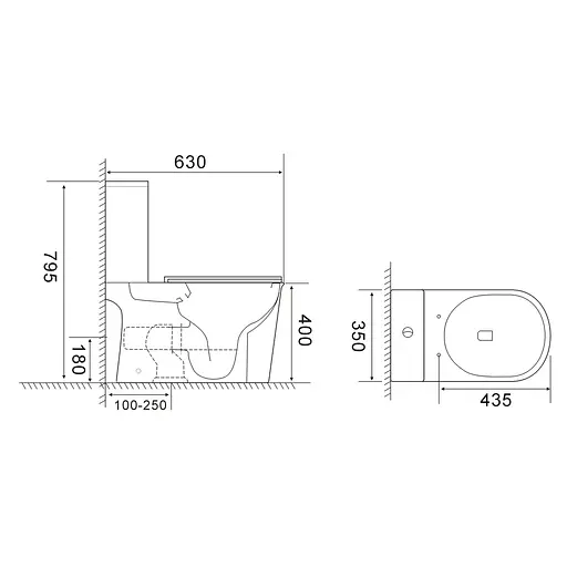 Унитаз-компакт Mixxus Wave-0405-R 630x350x795 мм, Rimless MI6694, Белый - фото 6