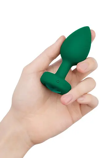 Анальная пробка B-Vibe Vibrating Jewel Plug M/L 10.5 см (зеленый) - фото 4