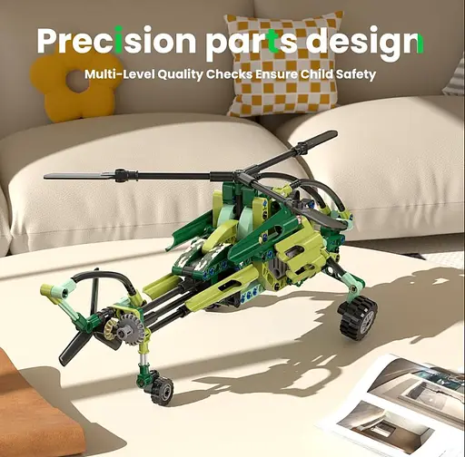 Конструктор вертоліт Mould King  Exploration Helicopter  авіція військовий розвідувач авіація 284 деталей - фото 4