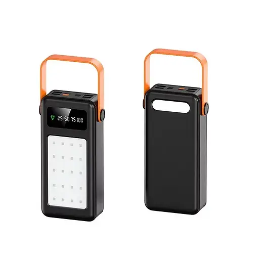 Портативный внешний аккумулятор Power Bank Bilintong 30000mAh + фонарик Черный - фото 2