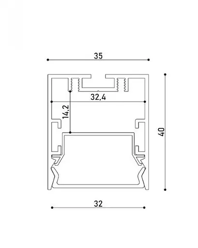 LED профіль підвісний з відсіком для блоків з розсіювачем PC матовий опал, 3м KLOODI KLP3540 3 - фото 4