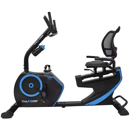Велотренажер горизонтальний THUNDER OPAL чорно-синій - фото 1