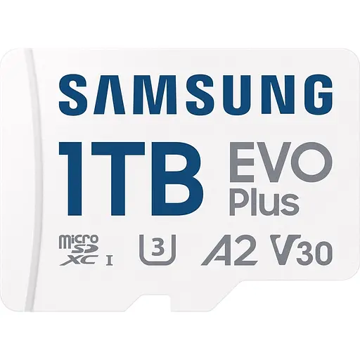 Карта памяти Samsung microSDXC 1TB Class 10 UHS-I U3 V30 A2 EVO Plus + SD Adapter (MB-MC1T0SA/EU) (112840) - фото 4