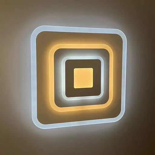 Cвітильник LED з матовим акрилом білого кольору 35х35 см | Line F | Арт. 2234-350 WT - фото 5