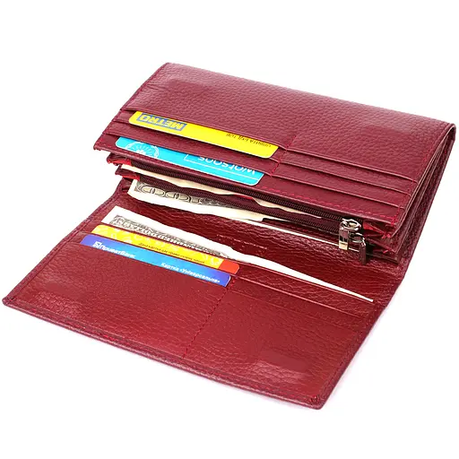 Практичний вертикальний гаманець із натуральної шкіри ST Leather 17.5х9х3 см acs0029651 - фото 6