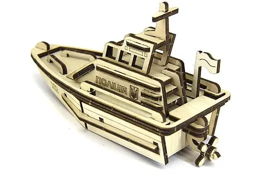 Дерев'яний конструктор Поліцейський Катер 46 деталей - фото 4