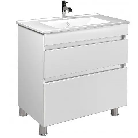 Тумба Мойдодир MoonShine 80 з умивальником Su-80 на ніжках Білий - фото 1