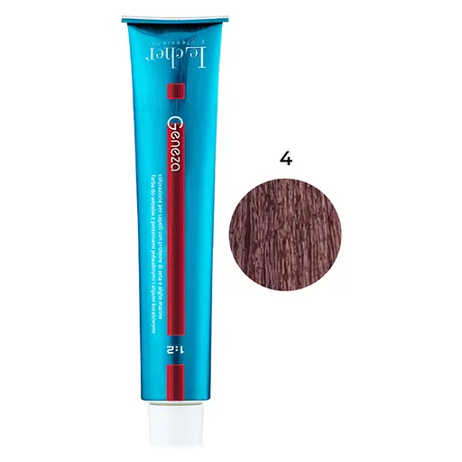 Професійна стійка аміачна крем-фарба для волосся Le Cher Geneza 4 (4N) з протеїнами шовку 100 мл - фото 1