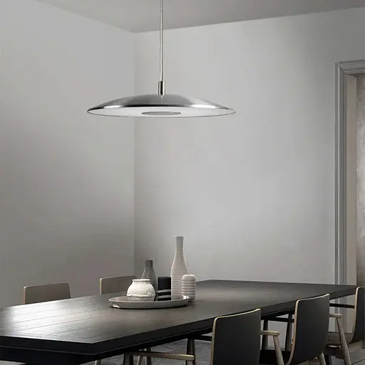 Подвесной серебряный LED светильник ENOCH с нейтральным светом в 3-х размерах Line.F Диаметр 40см - фото 2