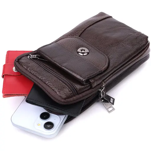 Чоловіча шкіряна сумка Vintage 11х18,5х4 см sum0024957 - фото 5