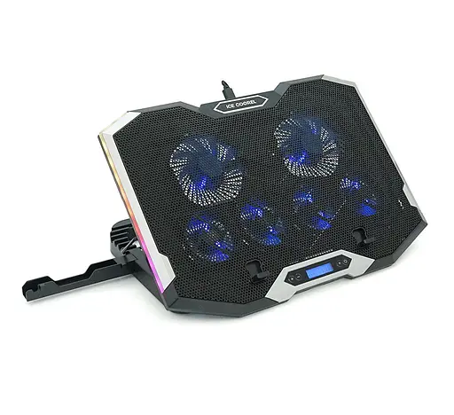 Охолоджувальна підставка для ноутбука 15-17.3 дюйми Ice Coorel K-9 Blue RGB - фото 2