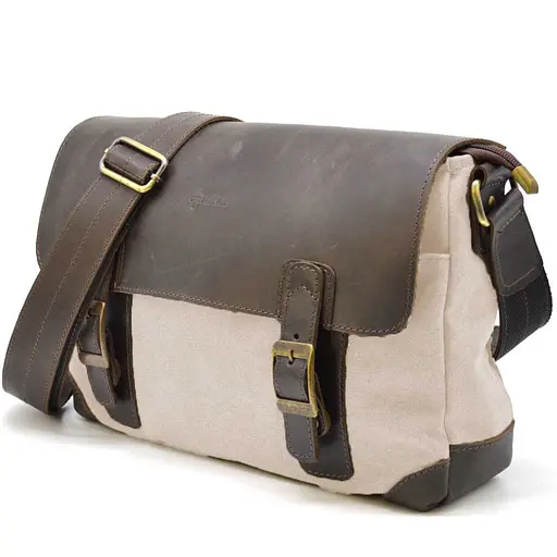 Кожаная мужская сумка через плечо TARWA 33х22х8 см sum0025360 - фото 3