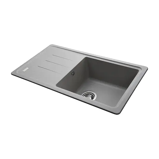 Гранитная мойка Globus Lux Lugano серый камень 780x435мм А0005, Серый - фото 4
