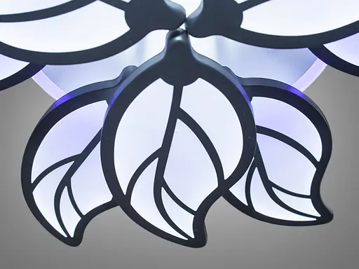 Світлодіодна люстра в стилі хай тек з пультом, диммером, 140 Вт, чорна - фото 4