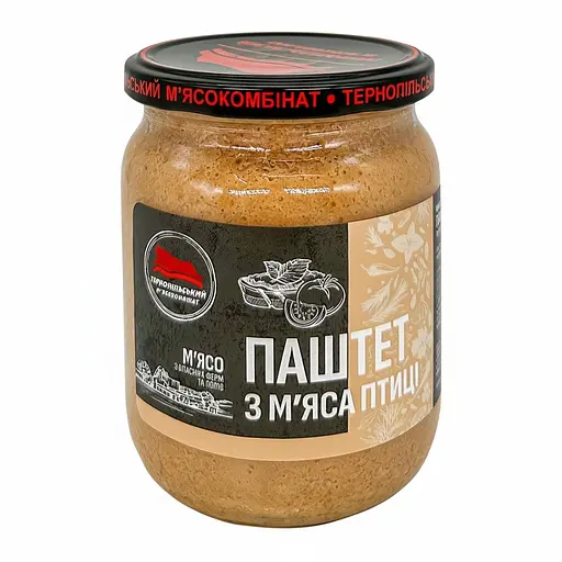 Паштет Тернопільський м'ясокомбінат з м'яса птиці 500 г