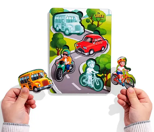 Дерев'яний пазл "Транспорт - 2" (фон із підказкою), 16*12*0,6см