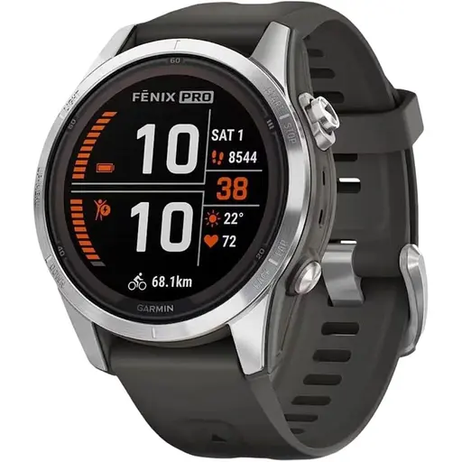 Смарт-часы Garmin Fenix ​​7S Pro Solar Silver w. Graphite Band (010-02776-00/01)