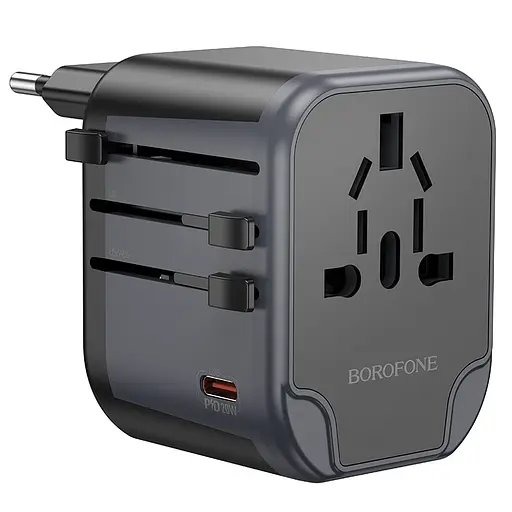 Сетевой зарядное устройство BOROFONE BAC13 Leader 3-port PD20W(1C2A) универсальный переходник Black - фото 4