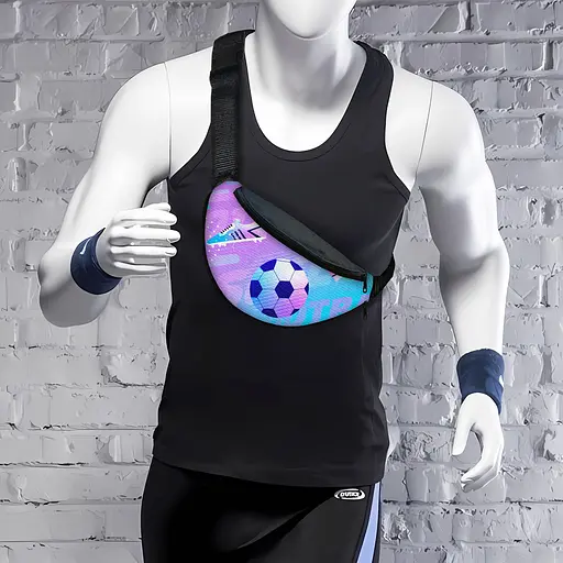 Сумка-бананка мужская/женская Футбол Sport 32×16 см с расширителем поясная сумка или сумка через плечо (02908) - фото 2
